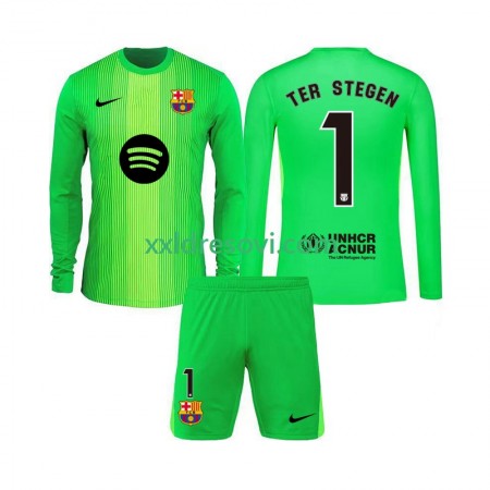 FC Barcelona Ter Stegen 1 Golmanski Domaći Dječji Nogometni Dres 2025-2026 Dugim Rukavima